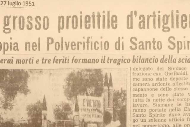 Quando nel 1951 esplose un grosso ordigno a Santo Spirito: � la storia della polveriera "Ioio"
